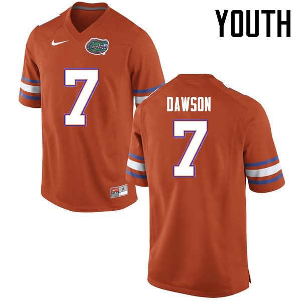 NCAA Florida Gators Duke Dawson Youth #7 Nike Orange Stitched Authentic College Football Jersey LUS7564YD